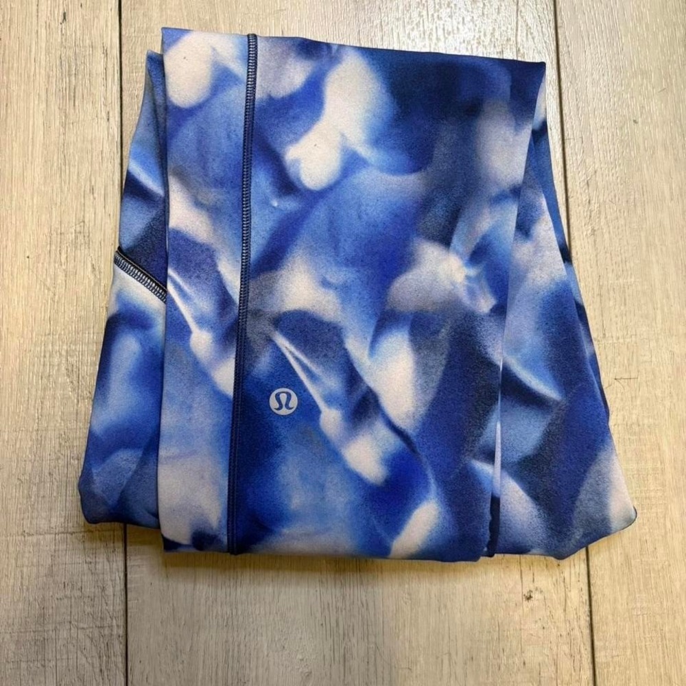 Lululemon Leggings abstract speed up side pocket women's size M